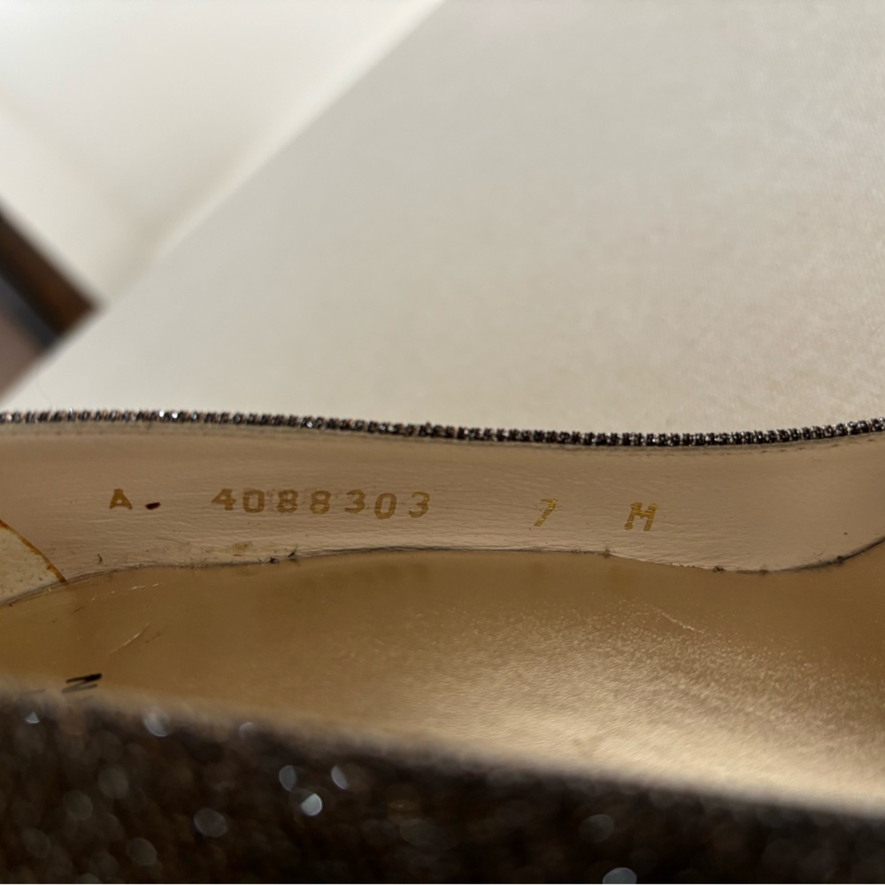 Stuart Weitzman Bowover Pyrite Nocturn glittered high heels shoes silver… - Picture 5 of 7